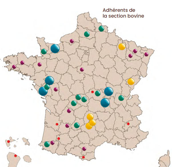 carte de france bovine.png Carte Adhérents bovins