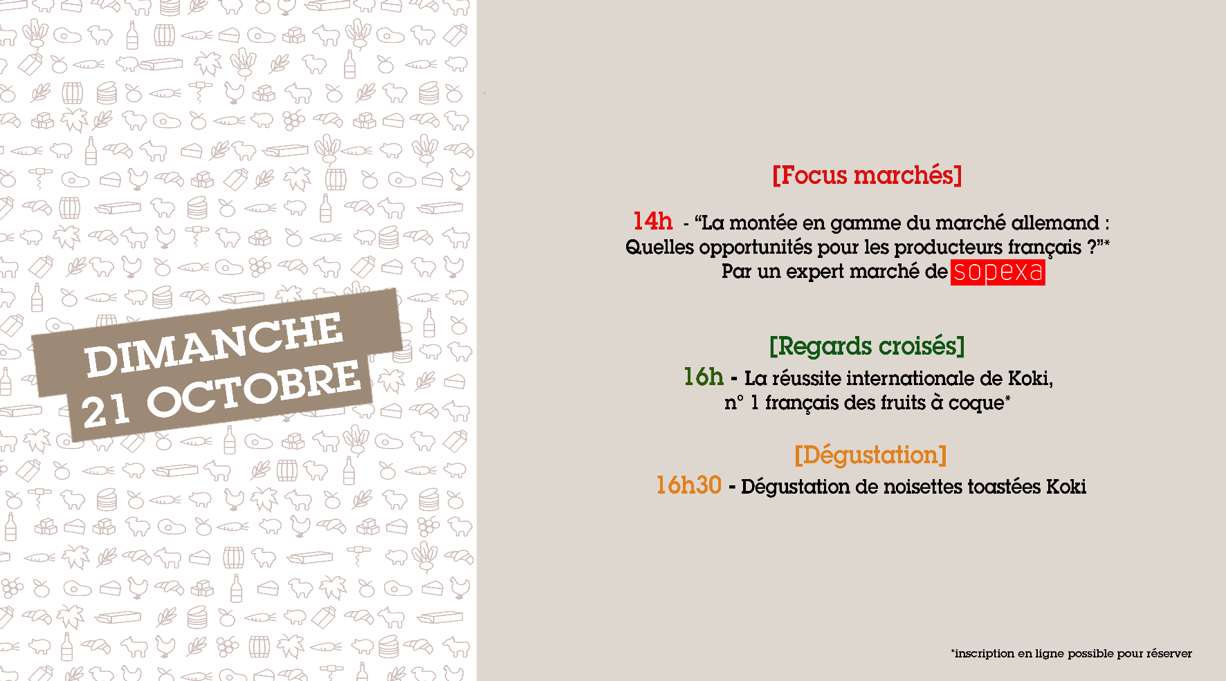 Programme SIAL Paris la cooperation agricole Dimanche 21