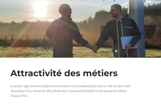 page attractivité des métiers
