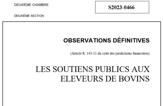 Rapport de la cour des comptes