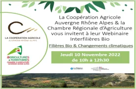Webinaire Interfilières Bio et Changements climatiques de LCA ARA & CRA AURA