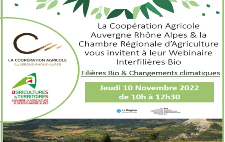 Webinaire Interfilières Bio et Changements climatiques de LCA ARA & CRA AURA