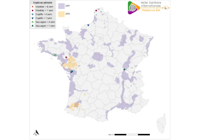 Localisation des foyers de « volailles"-PF ESA 16/10/2025